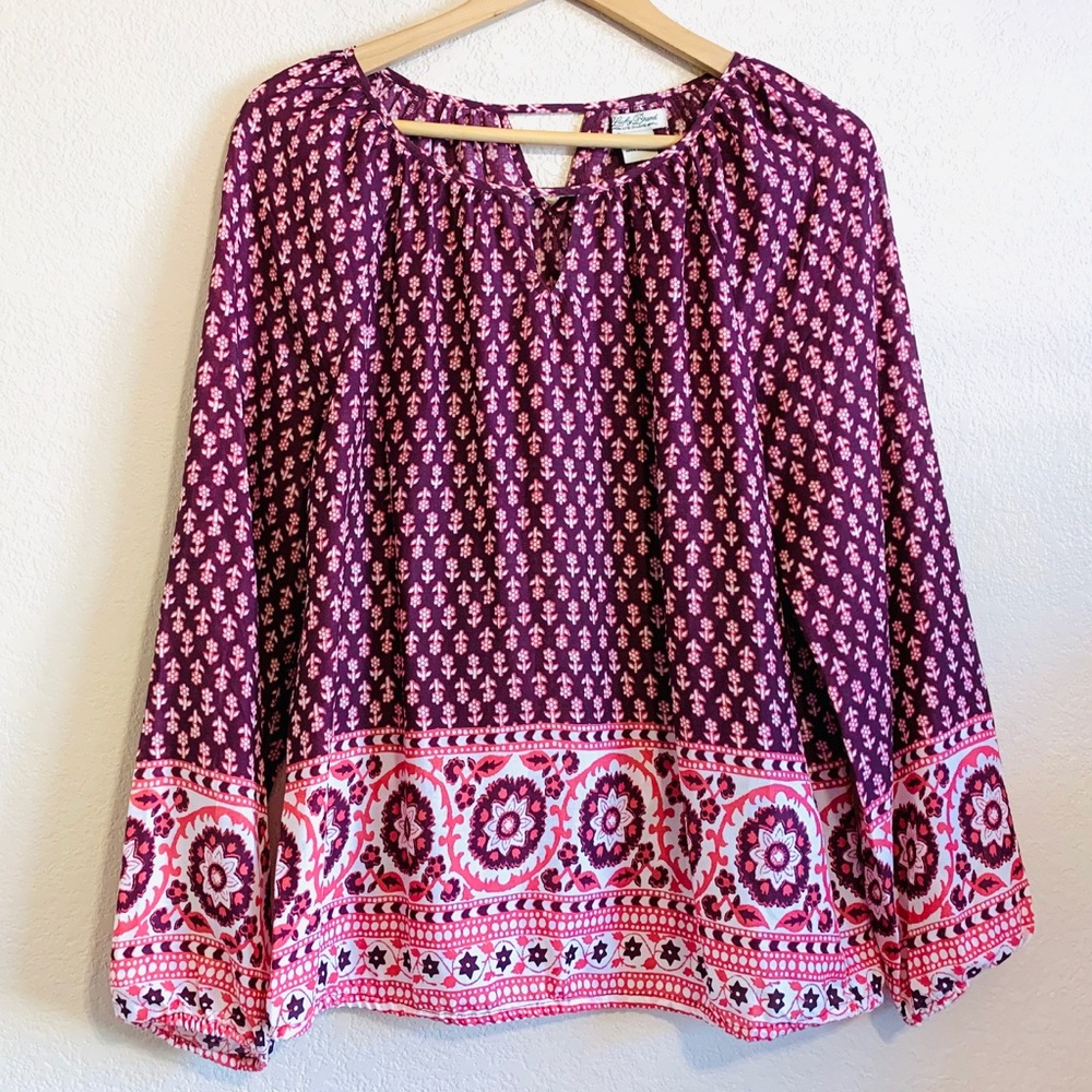 Lucky Brand Breezy Boho Style Blouse/Tunic Top